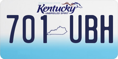 KY license plate 701UBH