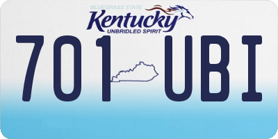 KY license plate 701UBI