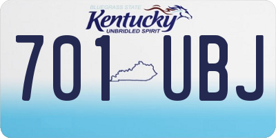KY license plate 701UBJ