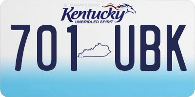 KY license plate 701UBK