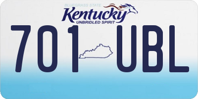 KY license plate 701UBL