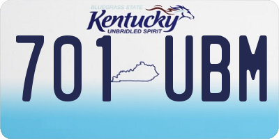 KY license plate 701UBM