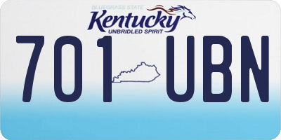 KY license plate 701UBN