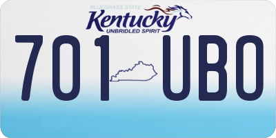 KY license plate 701UBO