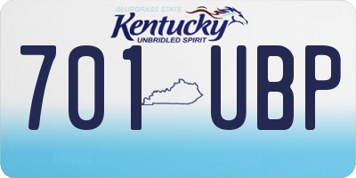 KY license plate 701UBP