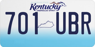 KY license plate 701UBR