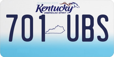 KY license plate 701UBS