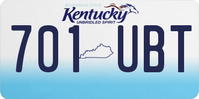 KY license plate 701UBT