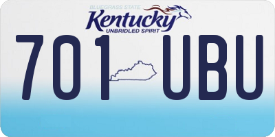 KY license plate 701UBU