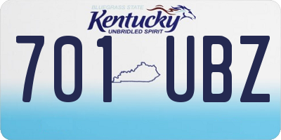 KY license plate 701UBZ
