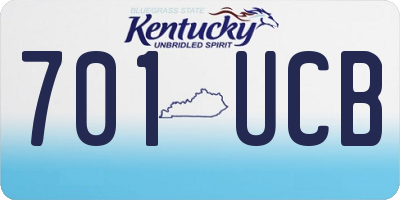 KY license plate 701UCB