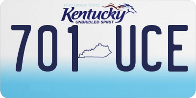 KY license plate 701UCE