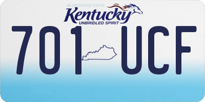KY license plate 701UCF