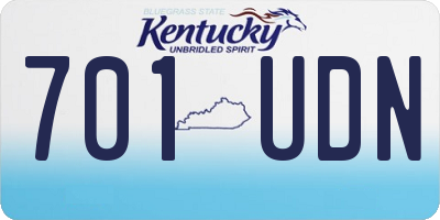 KY license plate 701UDN