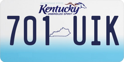 KY license plate 701UIK