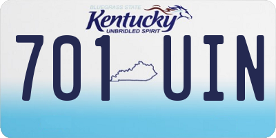 KY license plate 701UIN