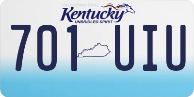 KY license plate 701UIU