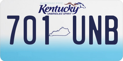 KY license plate 701UNB