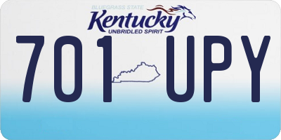 KY license plate 701UPY