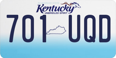KY license plate 701UQD
