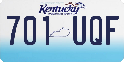 KY license plate 701UQF