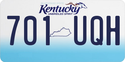 KY license plate 701UQH