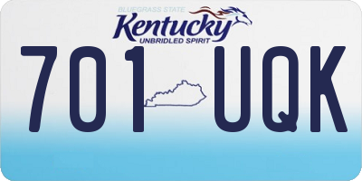 KY license plate 701UQK