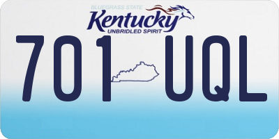 KY license plate 701UQL