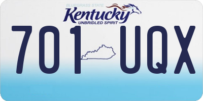 KY license plate 701UQX