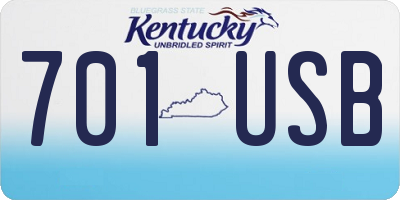KY license plate 701USB
