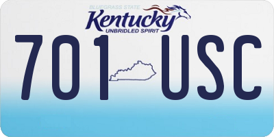 KY license plate 701USC