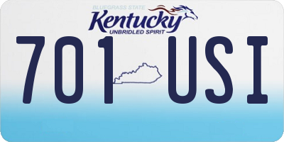 KY license plate 701USI