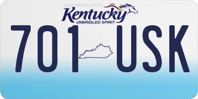 KY license plate 701USK