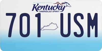 KY license plate 701USM