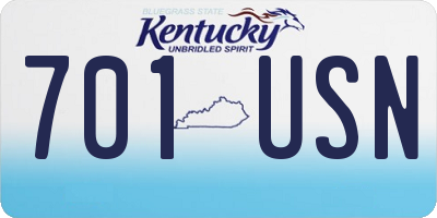 KY license plate 701USN