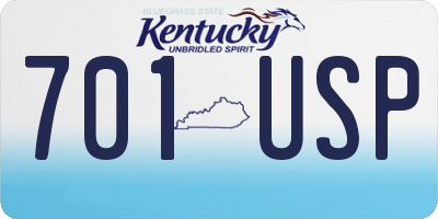 KY license plate 701USP