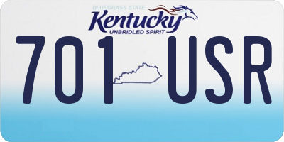 KY license plate 701USR