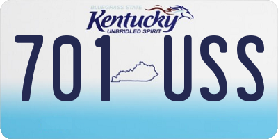 KY license plate 701USS