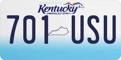 KY license plate 701USU