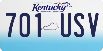 KY license plate 701USV
