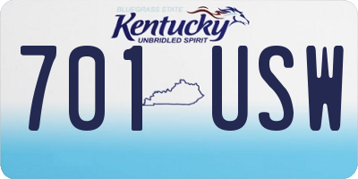 KY license plate 701USW