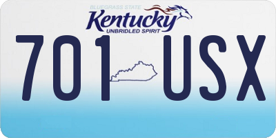 KY license plate 701USX