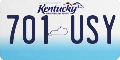 KY license plate 701USY