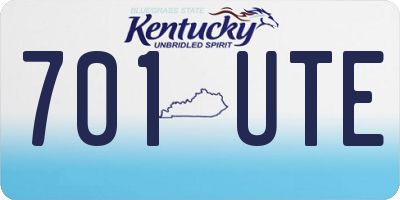 KY license plate 701UTE