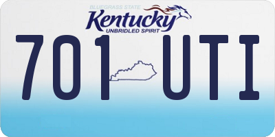 KY license plate 701UTI