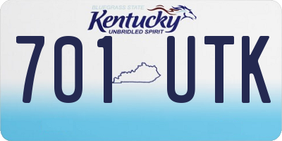 KY license plate 701UTK