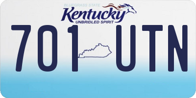 KY license plate 701UTN