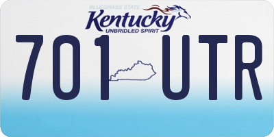 KY license plate 701UTR