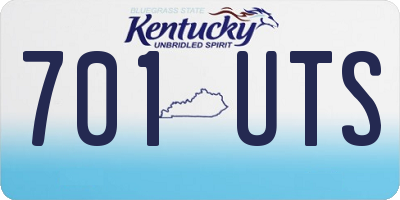 KY license plate 701UTS