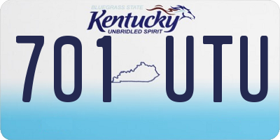 KY license plate 701UTU